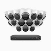 H300 - 3MP 16 Kanal PoE Überwachungskamera-Set mit 16 Kameras,EXIR 2.0 Nachtsicht, Bewegungserkennung, H.265+, IP67 Wetterfest